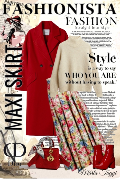 maxi skirt 2.- combinação de moda