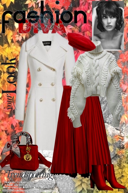 Red - White- combinação de moda