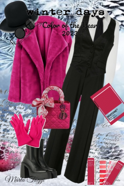 a winter day with the color of the year 2023- Fashion set