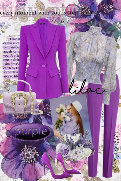 in purple in spring- Combinaciónde moda