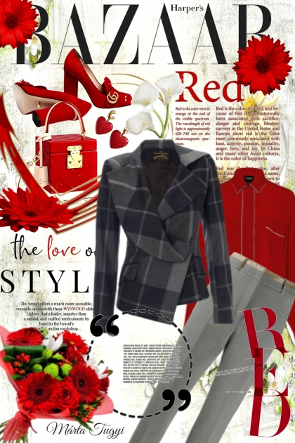 red and gray- Модное сочетание