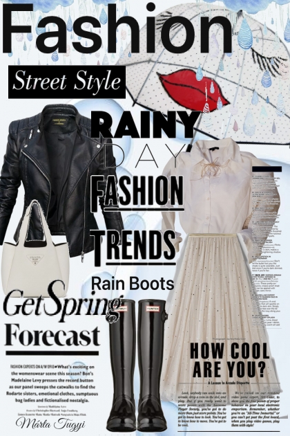 How to wear a tulle skirt in rainy weather.?- Modekombination