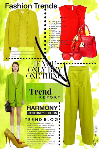 a bold color choice- Combinaciónde moda