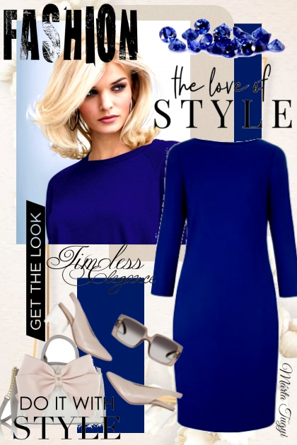 a simple blue dress- Fashion set