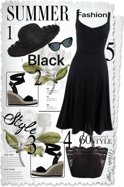 Also in black in summer- combinação de moda