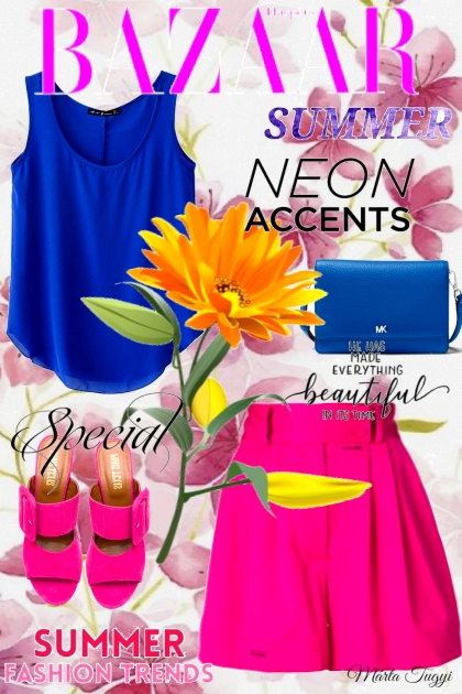 Neon accents- Fashion set