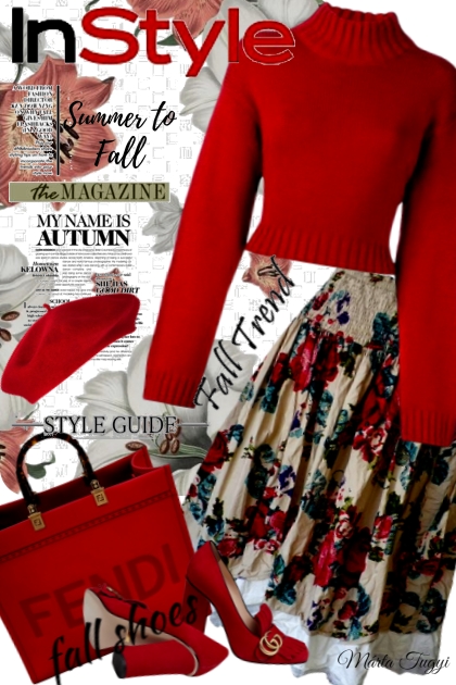 summer skirt in autumn style- Combinazione di moda