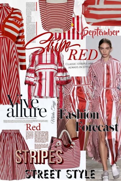 red stripes- Combinazione di moda