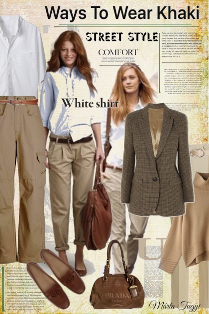 Ways To Wear Khaki- Combinaciónde moda