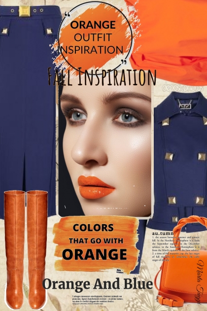 Colors that go with Orange- combinação de moda