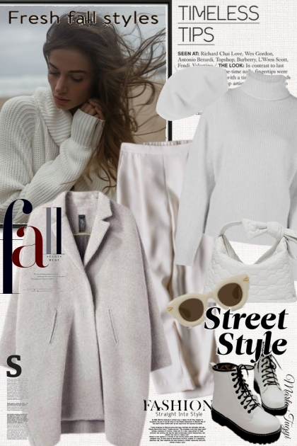 in white in autumn 2.- Combinaciónde moda