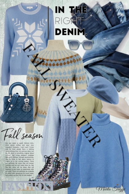 fall sweater and in the right denim- combinação de moda