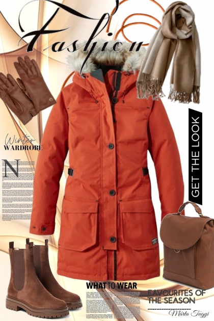 a warm winter coat- combinação de moda