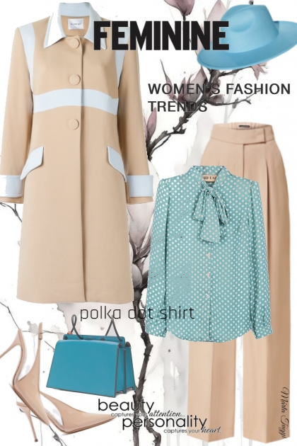 polka dot shirt for spring- Модное сочетание