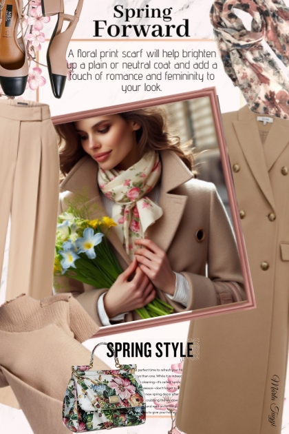 floral spring scarf- Combinazione di moda