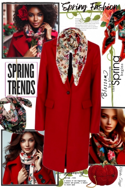 spring floral scarves- Combinazione di moda