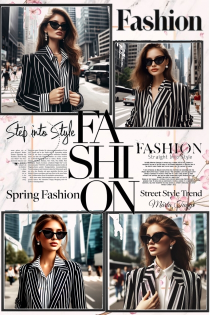 striped blazer- Combinazione di moda