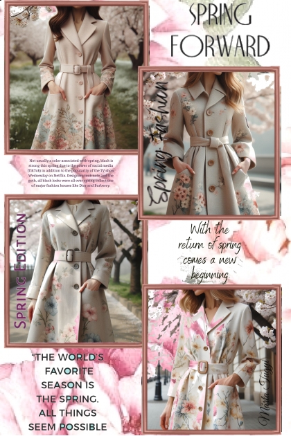 floral spring coats- Modna kombinacija