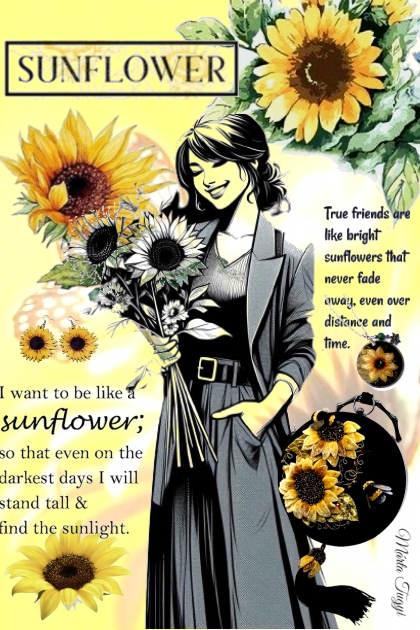 I want to be like a sunflower- combinação de moda