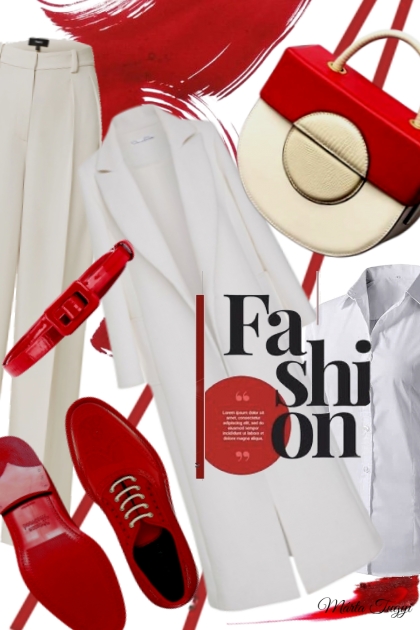 choose red shoes for spring- combinação de moda