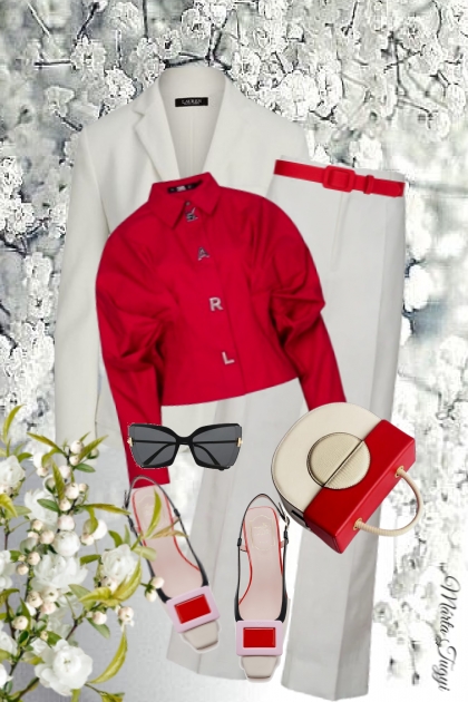 in red and white- Combinazione di moda