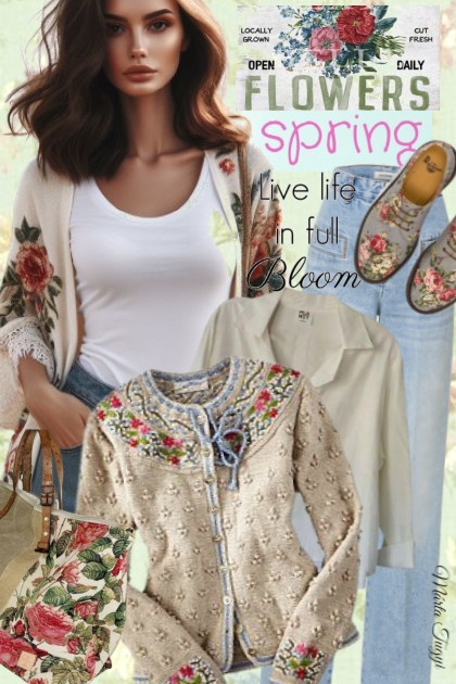 floral spring fashion- Combinazione di moda