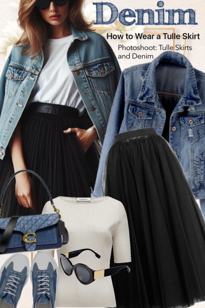 Denim and Tulle Skirt- Fashion set