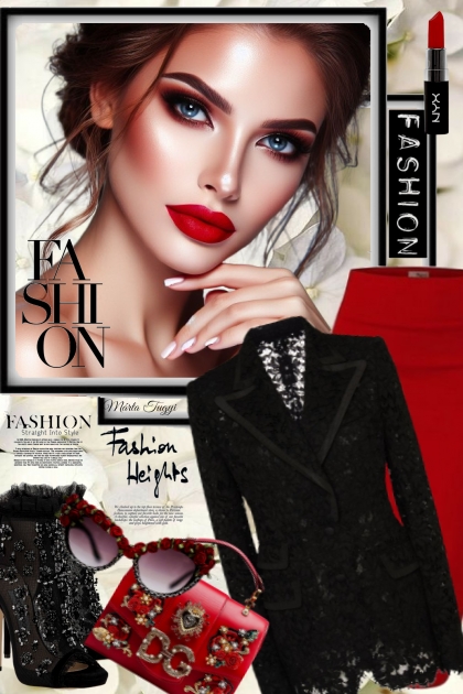 I love red lipstick- Fashion set