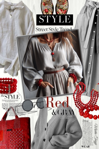 gray with red