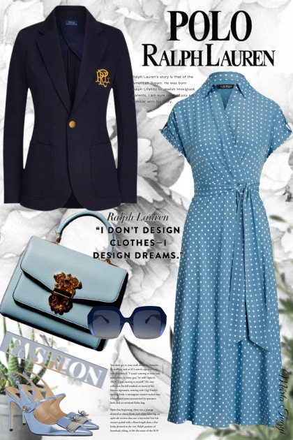 Ralph Lauren blazer and dress- combinação de moda