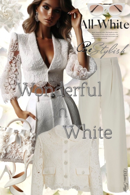 the elegance of white- combinação de moda