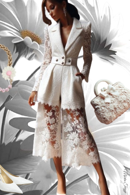 white lace- Modna kombinacija