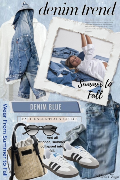 in denim from summer to fall- コーディネート