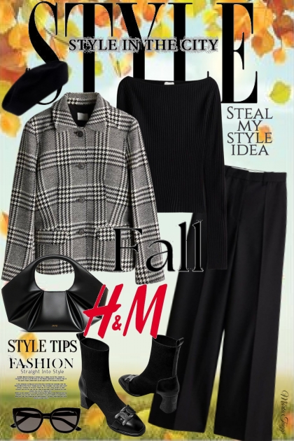 Coat, pants and t-shirt from H&M- Modekombination