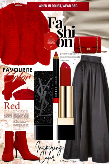 Red is a must in winter too- コーディネート