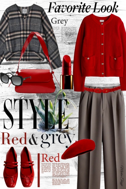 Red and Grey- Combinaciónde moda