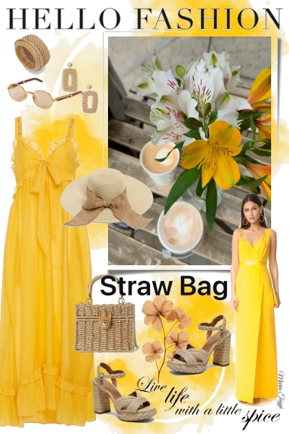 straw accessories- Combinaciónde moda