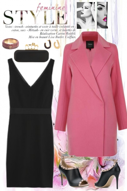 LBD & Carnation Pink Coat- Fashion set