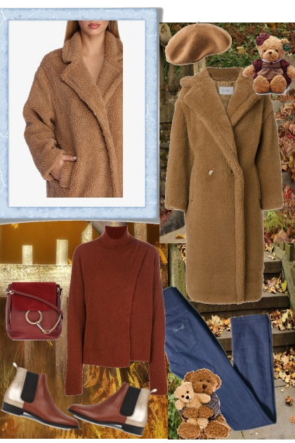 Teddy Bear Coat- combinação de moda