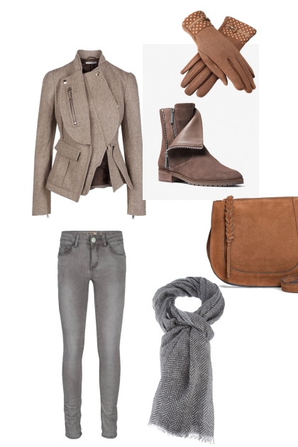 коричневый и серый- Combinazione di moda
