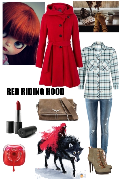 Modern Day Red Riding Hood- combinação de moda