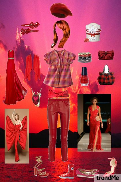 love red- Fashion set