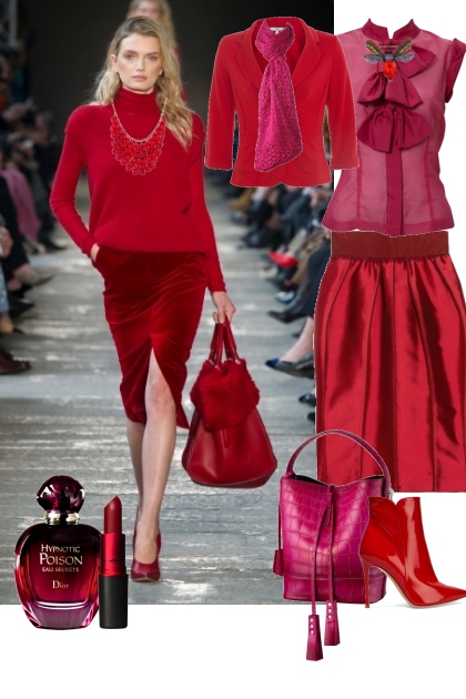 j - 165 - woman in red- Fashion set