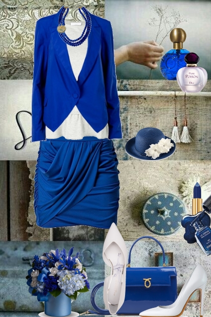 j - 725 - blue&white- Модное сочетание