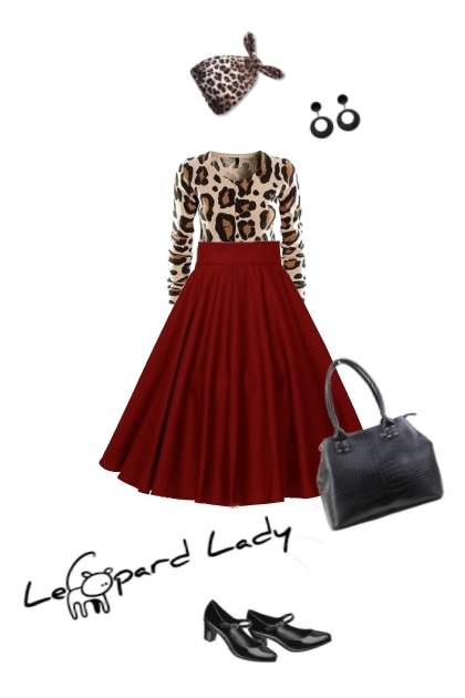 Burgundy Leopard- combinação de moda