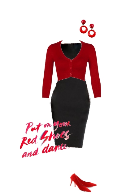 Black & red smart casual- Fashion set