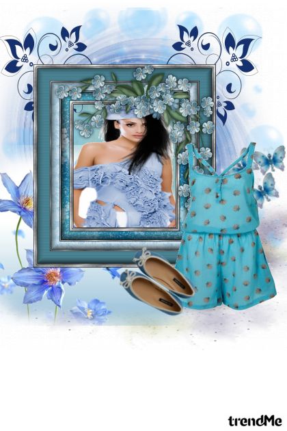 blue flowers- Combinaciónde moda