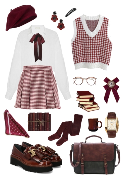 Back to school in Red- Combinaciónde moda