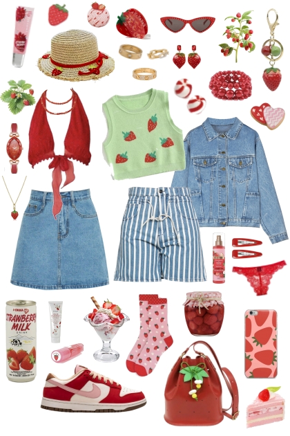 Strawberry summer- Modna kombinacija