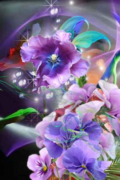 Purple flowers 2- combinação de moda